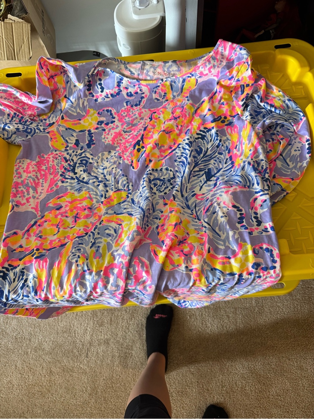 Lily Pulitzer turtle Print Women's Scoop Neck Top in Lavender and Pink